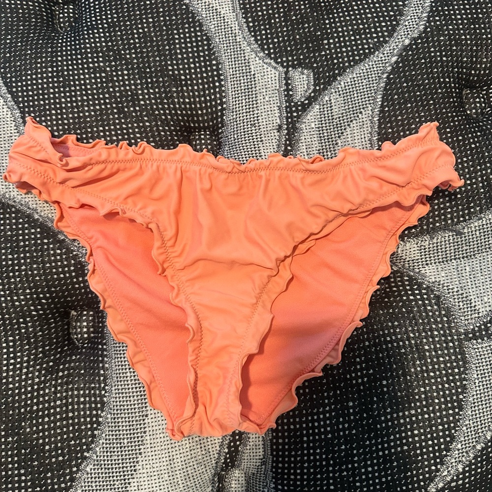 Shade & Shore Coral Ruffled Bikini Bottom